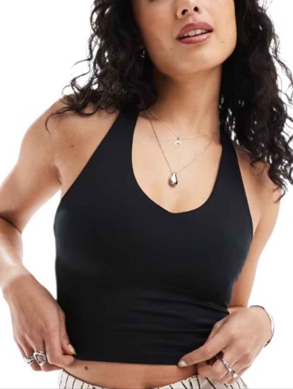 Hollister Halter Tank Top Women Large Black Summer Y2K - Picture 3 of 11